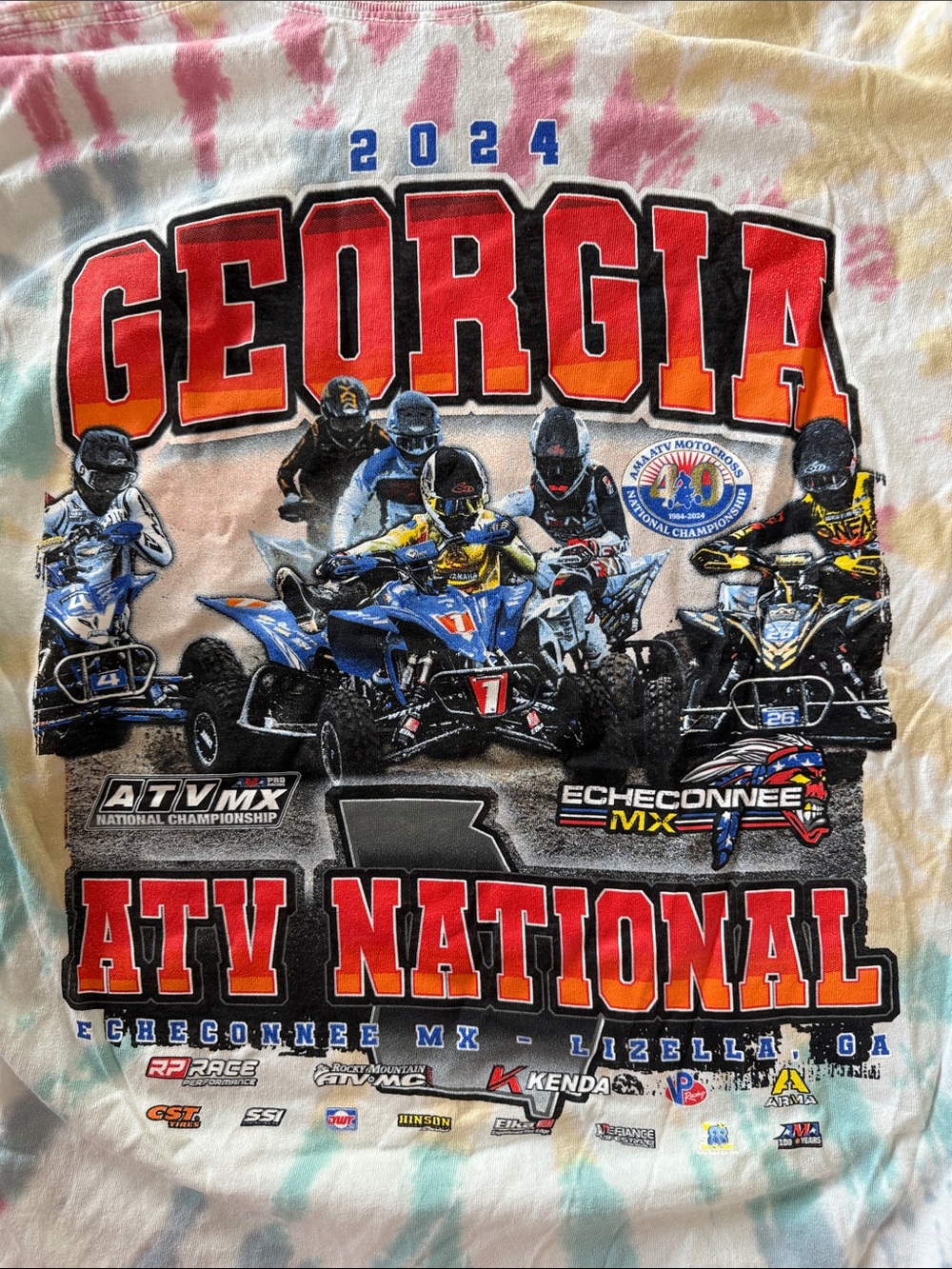 Georgia 2024 ATV National Championship Men’s Medium Tie-Dye Tshirt AMA MX Pro